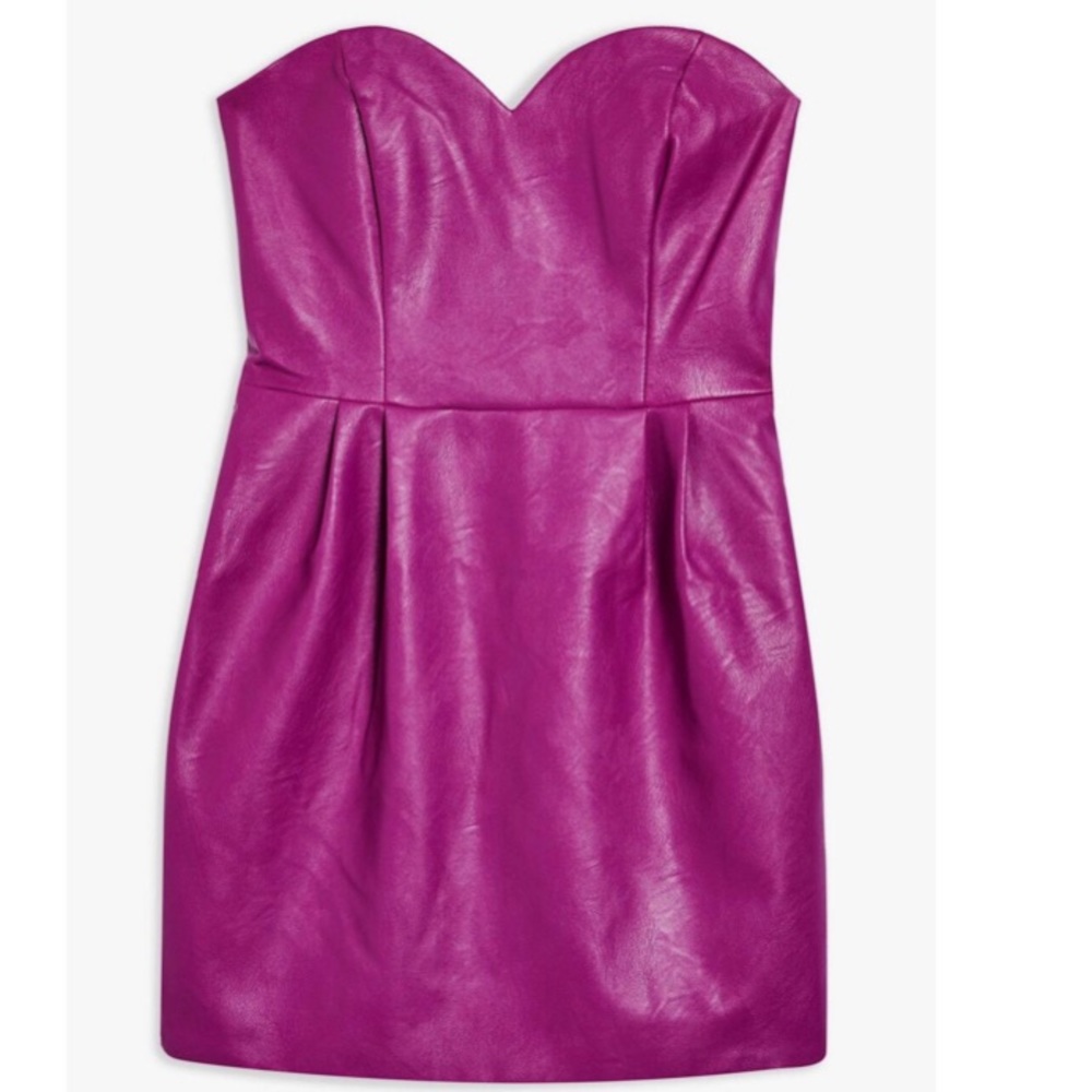 Brand New- Faux Leather Bandeau Mini dress